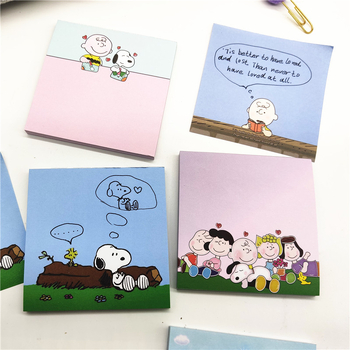 Snoopy v kórejskom štýle: prenosný poznámkový blok s lepiacimi poznámkami