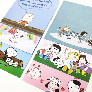 Snoopy v kórejskom štýle: prenosný poznámkový blok s lepiacimi poznámkami