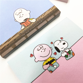 Snoopy v kórejskom štýle: prenosný poznámkový blok s lepiacimi poznámkami