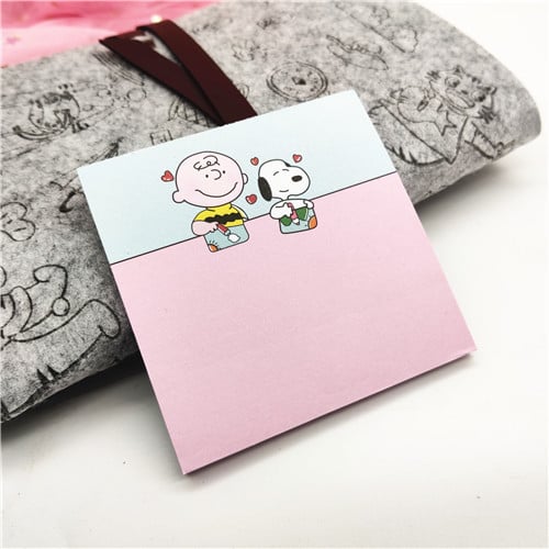 Snoopy v kórejskom štýle: prenosný poznámkový blok s lepiacimi poznámkami