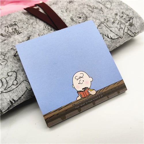 Snoopy v kórejskom štýle: prenosný poznámkový blok s lepiacimi poznámkami