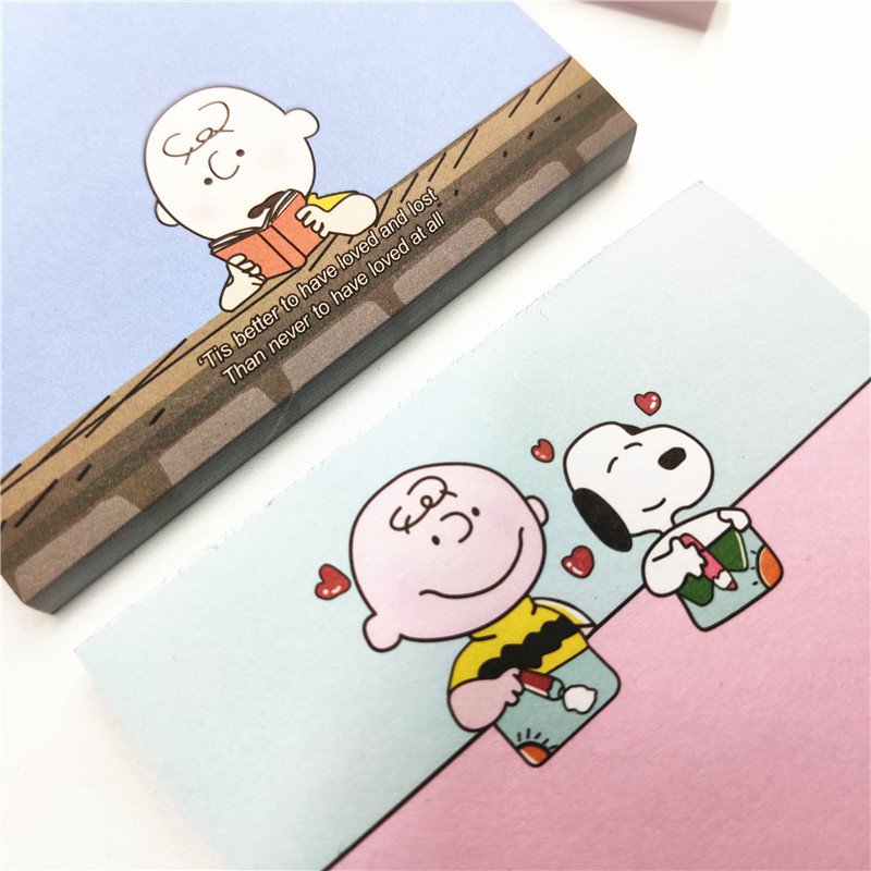 Snoopy v kórejskom štýle: prenosný poznámkový blok s lepiacimi poznámkami