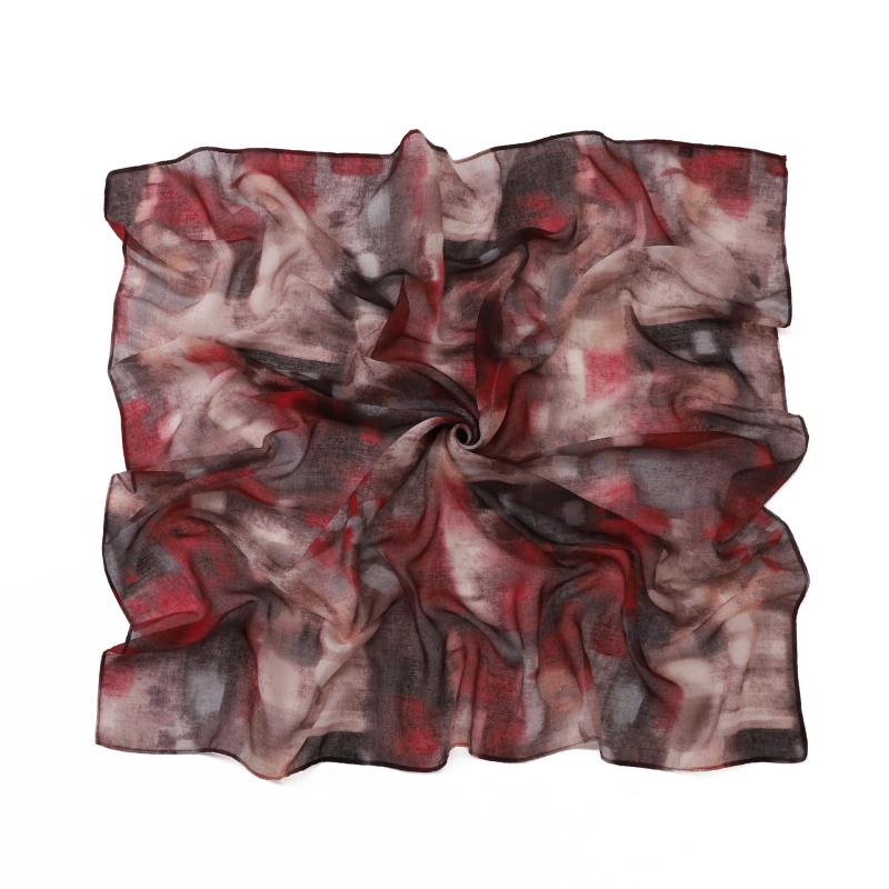 Kvadratni šal od Bali niti s tie-dye uzorkom, višebojan, lagan, zaštita od sunca