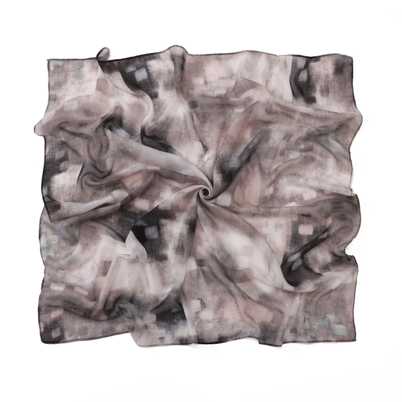 Kvadratni šal od Bali niti s tie-dye uzorkom, višebojan, lagan, zaštita od sunca