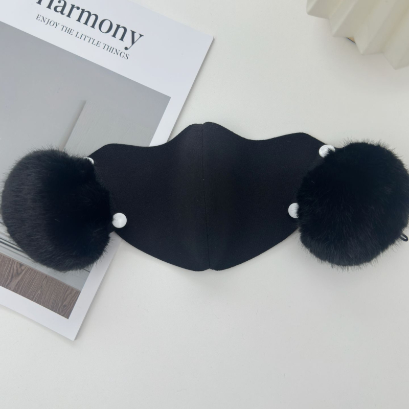 Téli maszk fleece belsővel és plüss felülettel, levehető fülvédőkkel, 3D légáteresztő, 2-in-1 arcmaszk