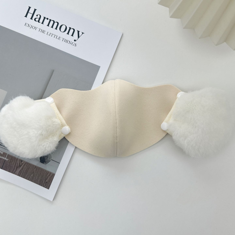 Téli maszk fleece belsővel és plüss felülettel, levehető fülvédőkkel, 3D légáteresztő, 2-in-1 arcmaszk