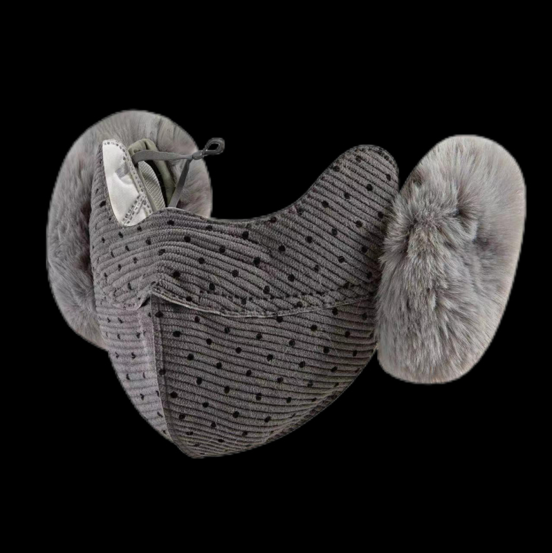 Szélvédett téli kerékpáros maszk fülvédővel, 2 az 1-ben, 3D pamutból, férfiaknak