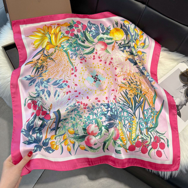70x70 cm kvadratni šal, ženski šal s izgledom svile, 2025 novi model, etnički uzorak