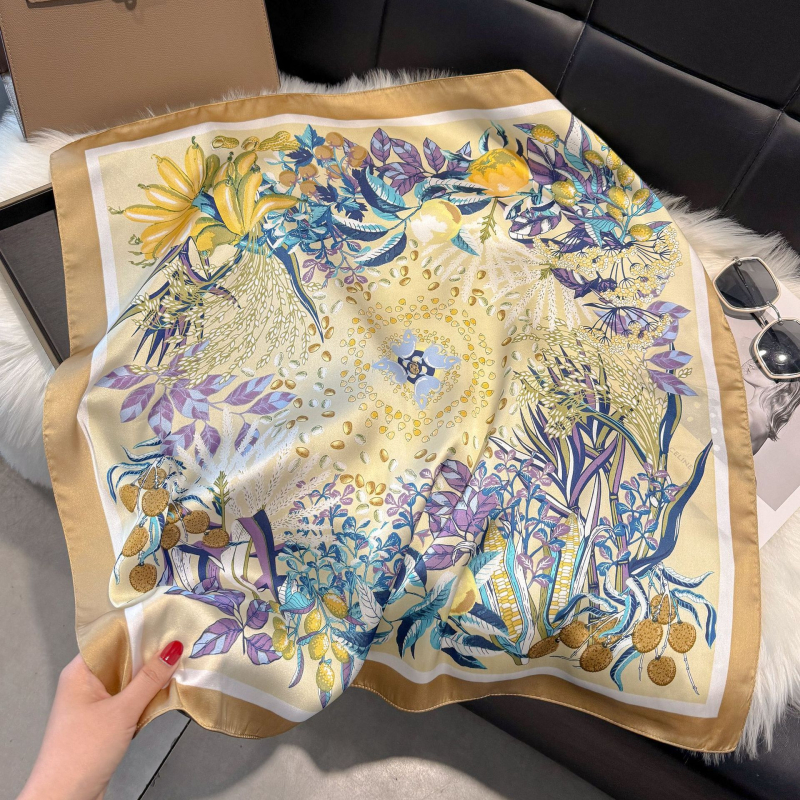 70x70 cm kvadratni šal, ženski šal s izgledom svile, 2025 novi model, etnički uzorak