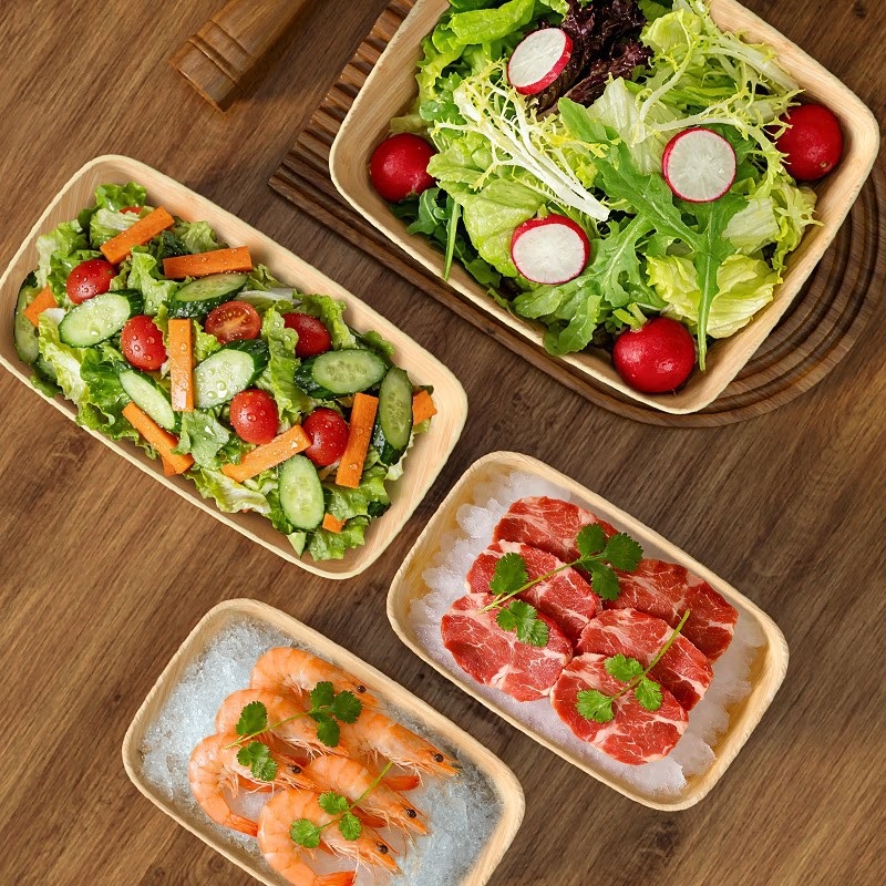 Melamínový tanier s imitáciou dreva pre horúci hrniec a sukiyaki, otáčavý, obdĺžnikový, 12–12,9 cm