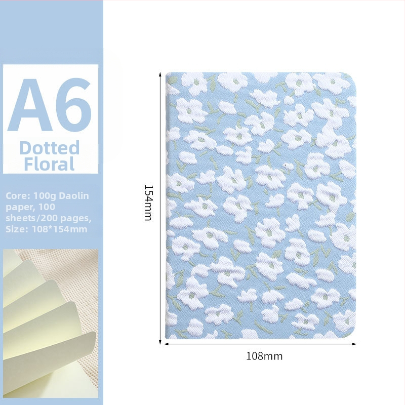 Textilný obal na A5 denník a A6 kreatívny zápisník – literatúra a umenie, malý svieži vintage diár