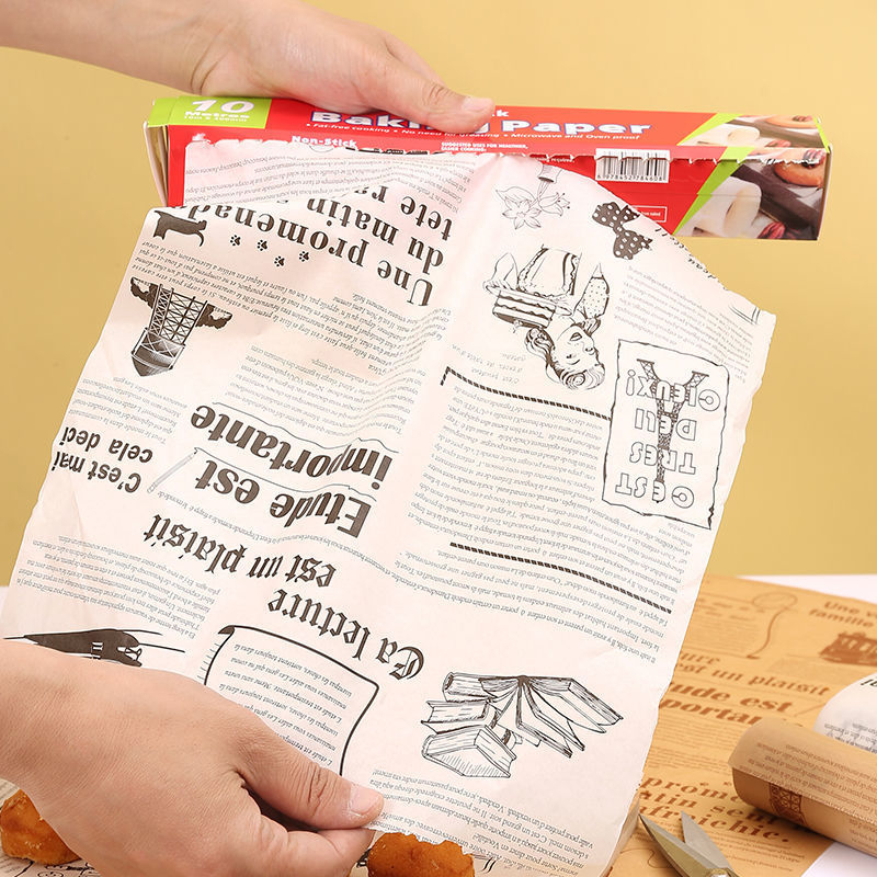 Pekárovací papier so silikónovým povrchom pre rúru, mikrovlnnú rúru a vzdušný fryer; papier na odsávanie oleja; ručne maľovaný dizajn; odolný voči vysokým teplotám