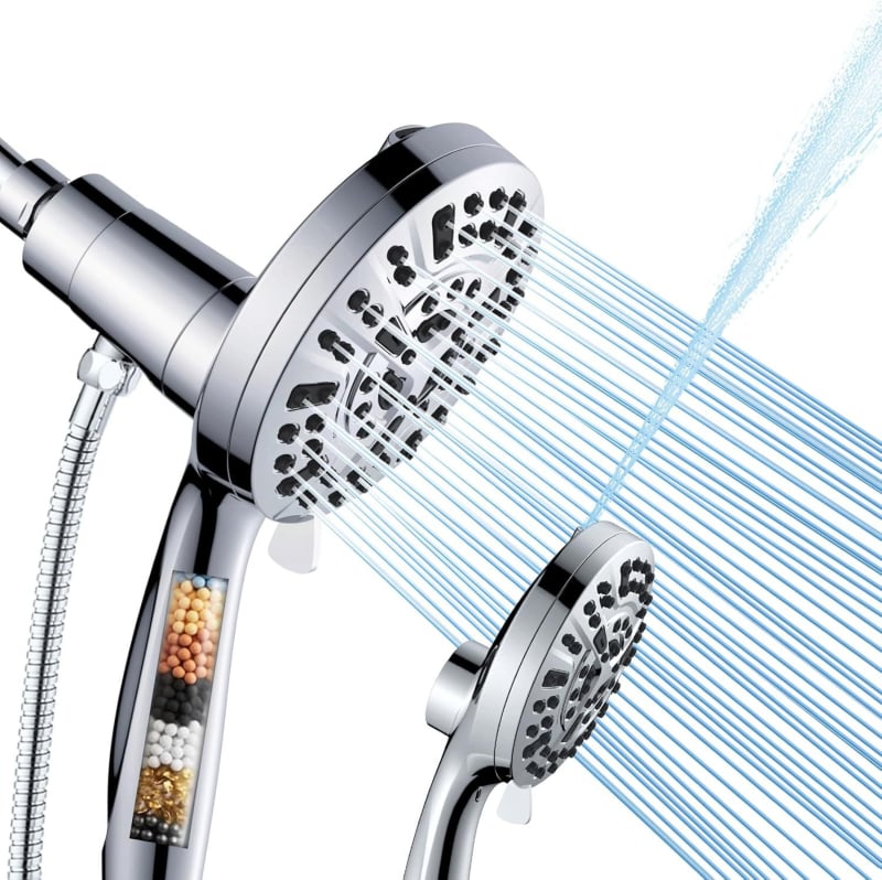 JINGYE Aquamagnex9 Sprchový set s magnetickým držiakom, ručná filtrácia a tlakovú sprchu, kruhová chrómovaná sprchová hlavica, ABS