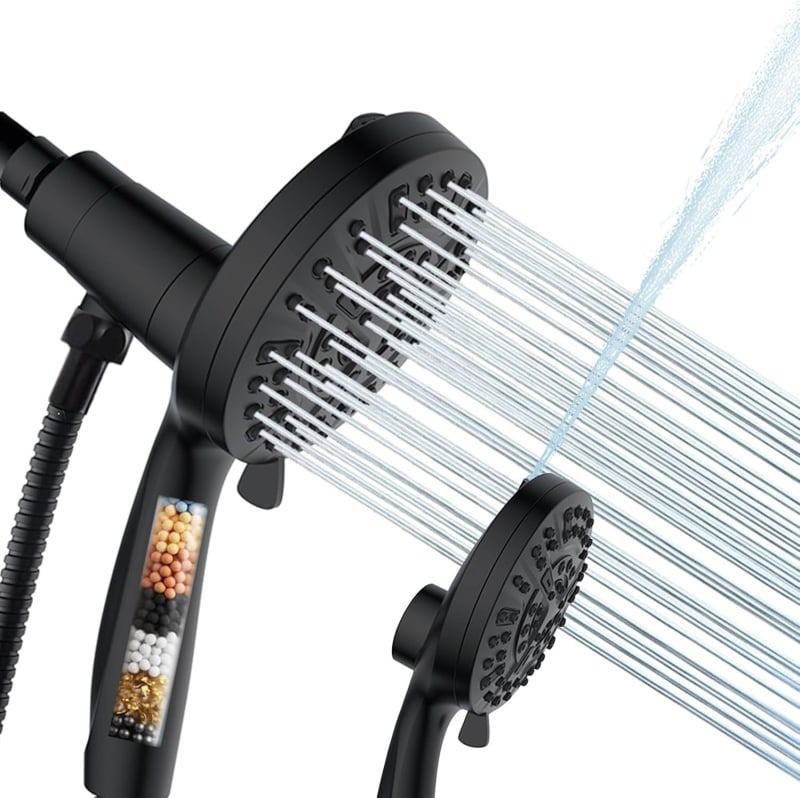 JINGYE Aquamagnex9 Sprchový set s magnetickým držiakom, ručná filtrácia a tlakovú sprchu, kruhová chrómovaná sprchová hlavica, ABS