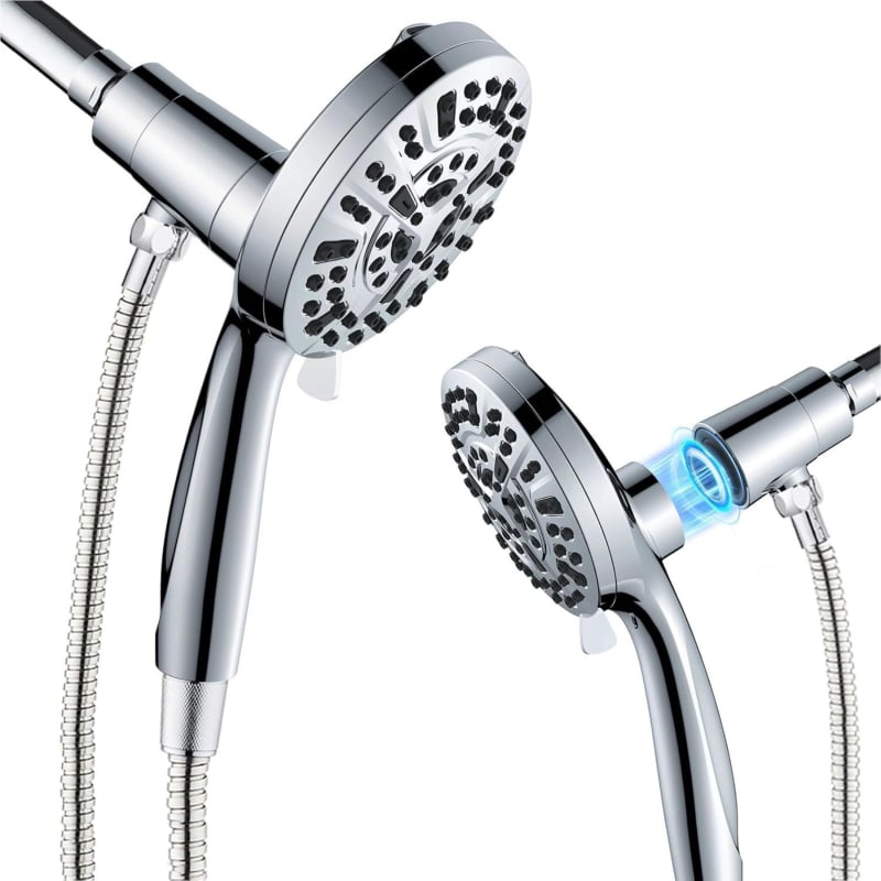 JINGYE Aquamagnex9 Sprchový set s magnetickým držiakom, ručná filtrácia a tlakovú sprchu, kruhová chrómovaná sprchová hlavica, ABS