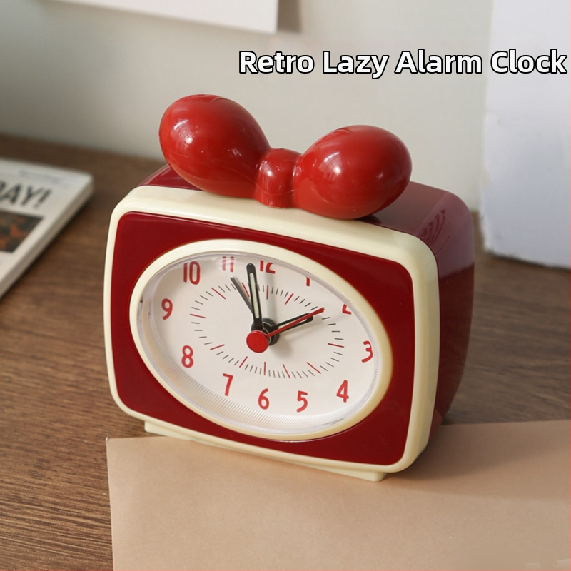 Retro elektronické stolné hodiny s budíkom a malým kyvadlom, kompaktný časový displej