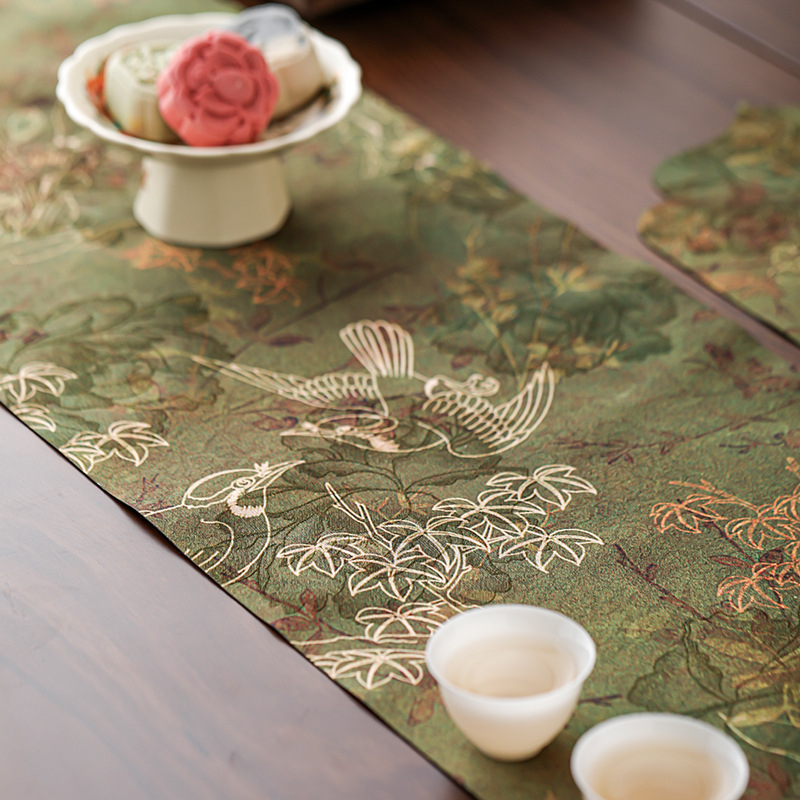 Čínske Zen štýl: bežec na stôl pre čaj, obojstranná vodotesná podložka na čaj, dlhý čajový obrus, tradičná domáca výzdoba čajového stola