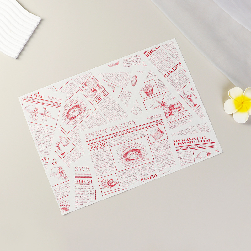 Hrubý papier na pečenie s olejovo odolným povrchom pre sendviče a hamburgery, obalový papier, olejový absorpčný papier a jednorazové podložky pod torty
