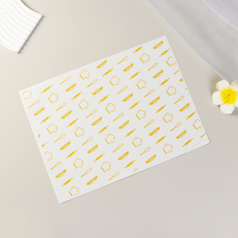 Hrubý papier na pečenie s olejovo odolným povrchom pre sendviče a hamburgery, obalový papier, olejový absorpčný papier a jednorazové podložky pod torty