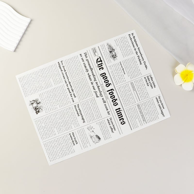 Hrubý papier na pečenie s olejovo odolným povrchom pre sendviče a hamburgery, obalový papier, olejový absorpčný papier a jednorazové podložky pod torty