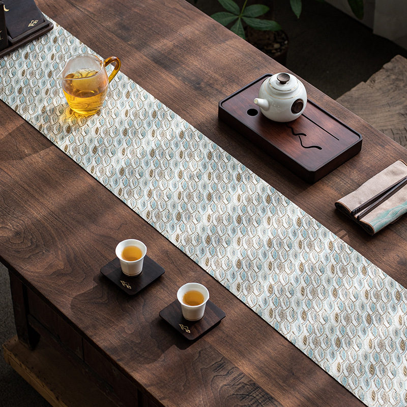 Behúň na stôl z Yunjin brokátu, jacquard, nový čínsky štýl, veľký rozmer, japonský Zen dekor pre čajovú miestnosť