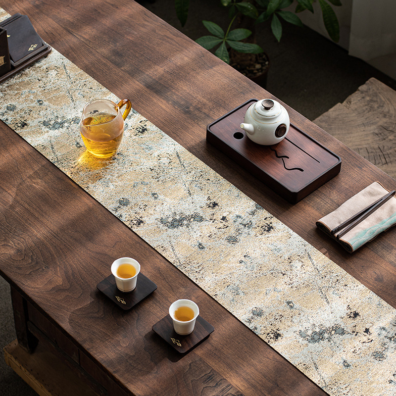 Behúň na stôl z Yunjin brokátu, jacquard, nový čínsky štýl, veľký rozmer, japonský Zen dekor pre čajovú miestnosť