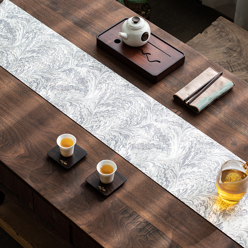 Behúň na stôl z Yunjin brokátu, jacquard, nový čínsky štýl, veľký rozmer, japonský Zen dekor pre čajovú miestnosť