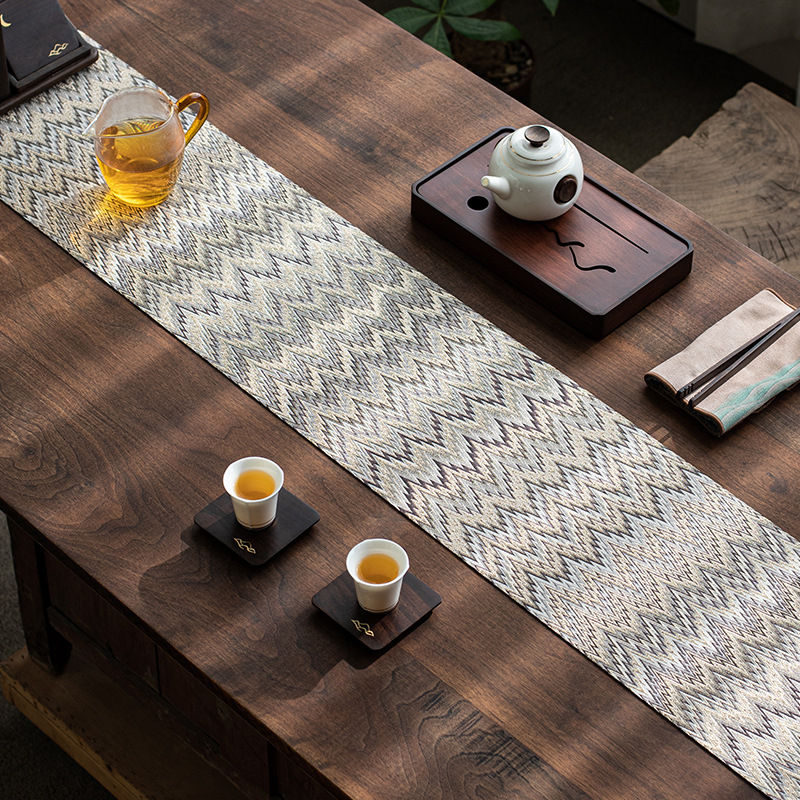 Behúň na stôl z Yunjin brokátu, jacquard, nový čínsky štýl, veľký rozmer, japonský Zen dekor pre čajovú miestnosť
