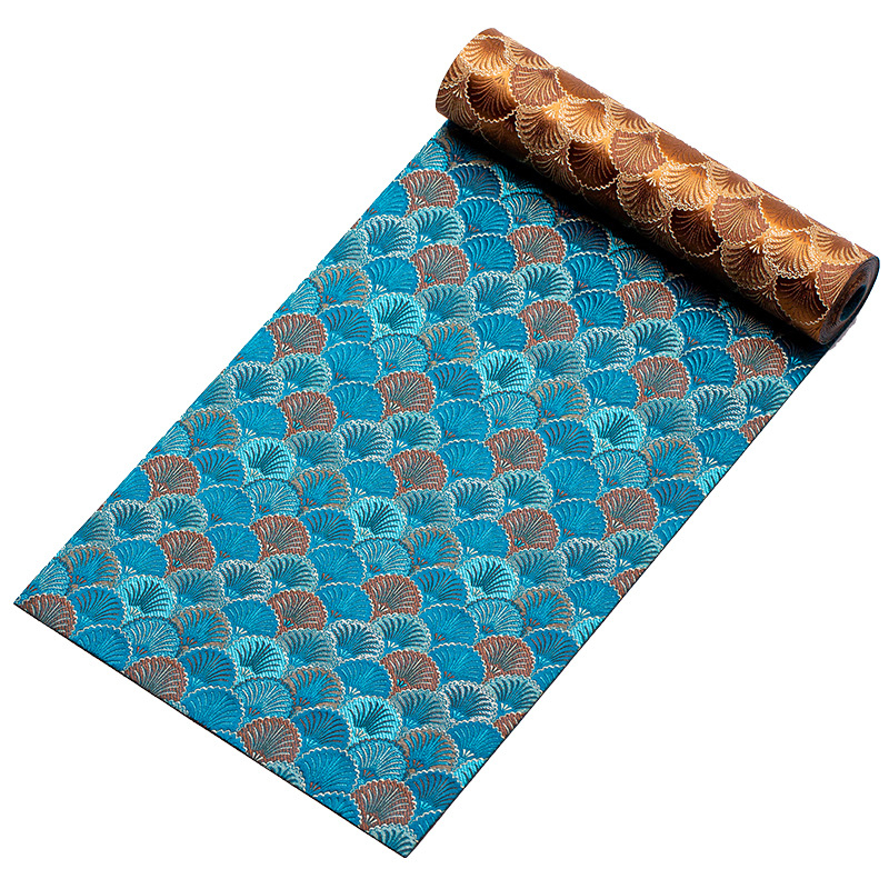 Japonský štýl tkaná brokátová čajová podložka na stôl, Zen-inšpirovaný textil