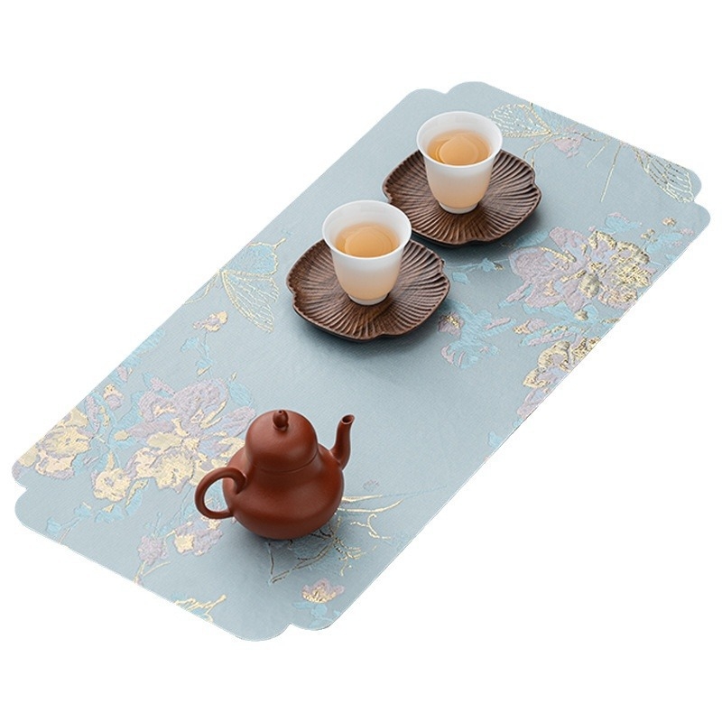 Dvojstranná zen podložka na čajovú ceremóniu, polyesterová tkanina, čínsko vintage štýl, luxusná podložka na stôl