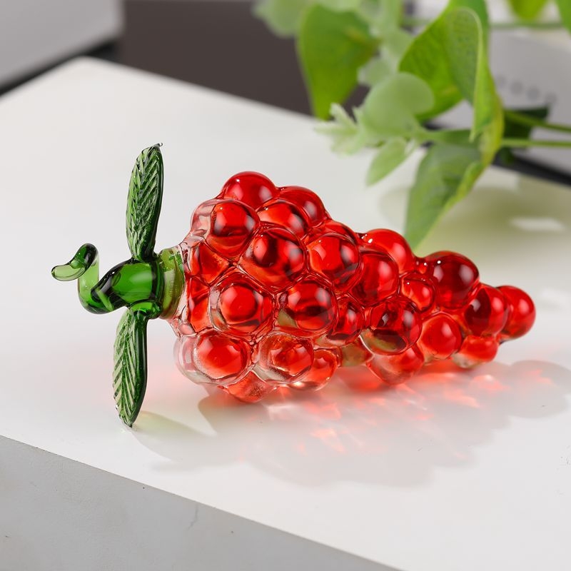 Kristalne voćne figurice za dekoraciju: grožđe, ananas, jabuka, breskva