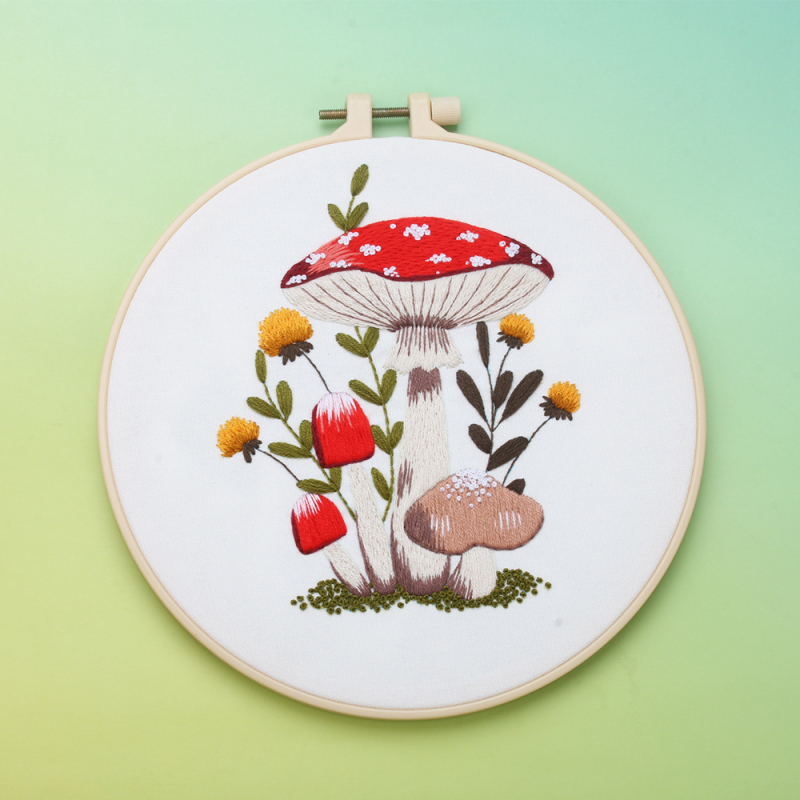 DIY sada na vyšívanie – séria húb, kreatívna sada na vyšívanie