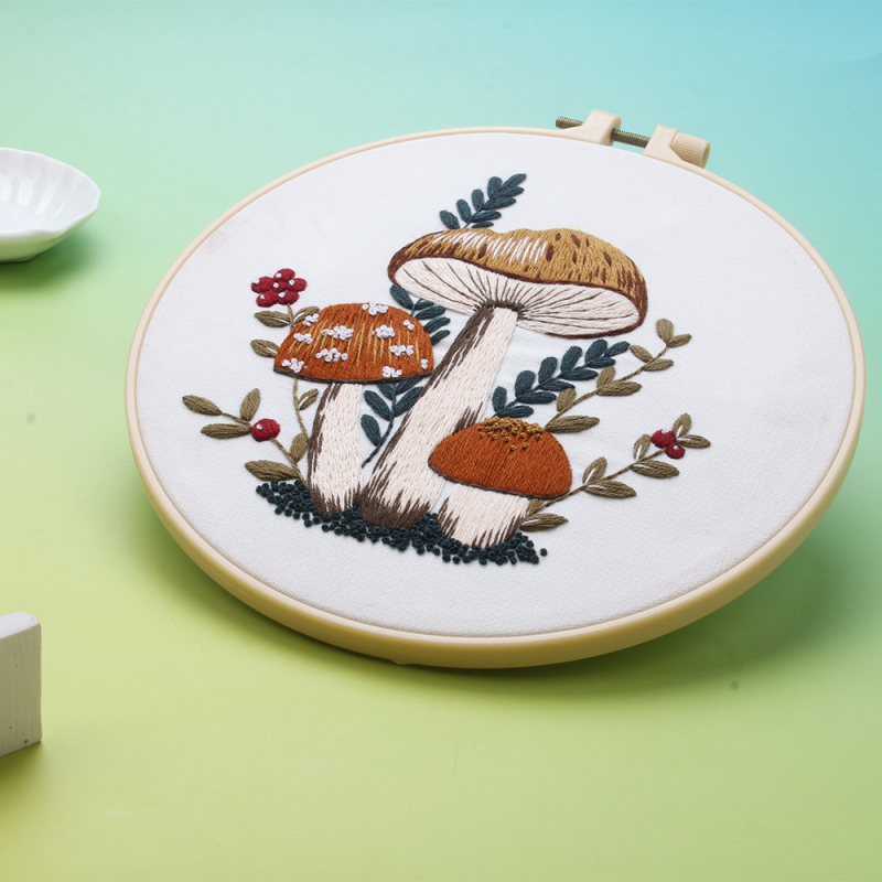 DIY sada na vyšívanie – séria húb, kreatívna sada na vyšívanie