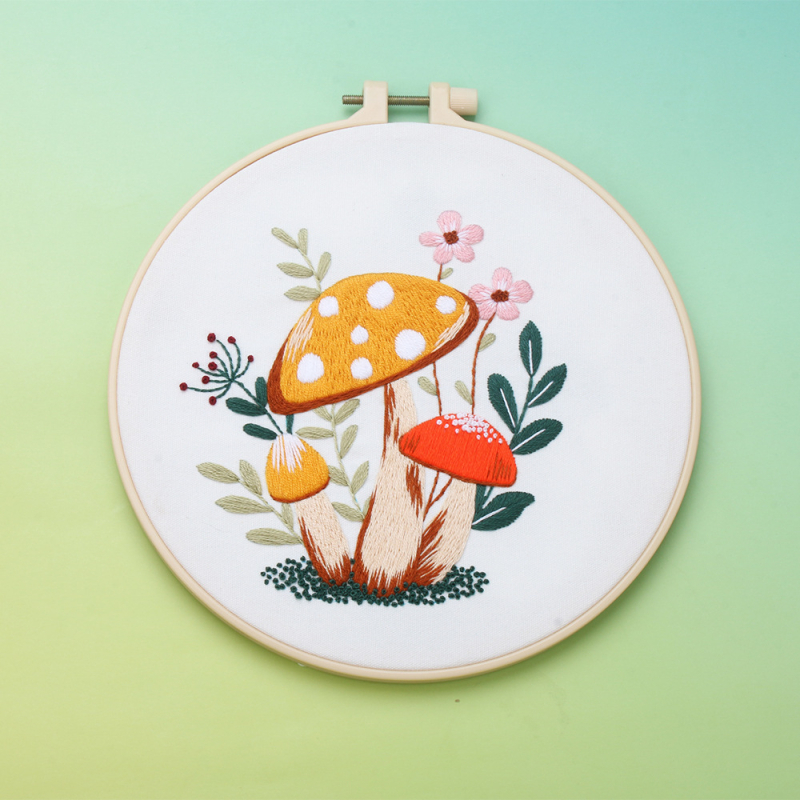 DIY sada na vyšívanie – séria húb, kreatívna sada na vyšívanie