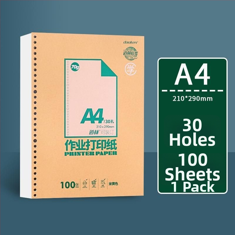DaoLen A4 papier na domáce úlohy, B5 skicovacie listy, prázdny hrubší kopírovací papier, vhodný na viazanie do zošita