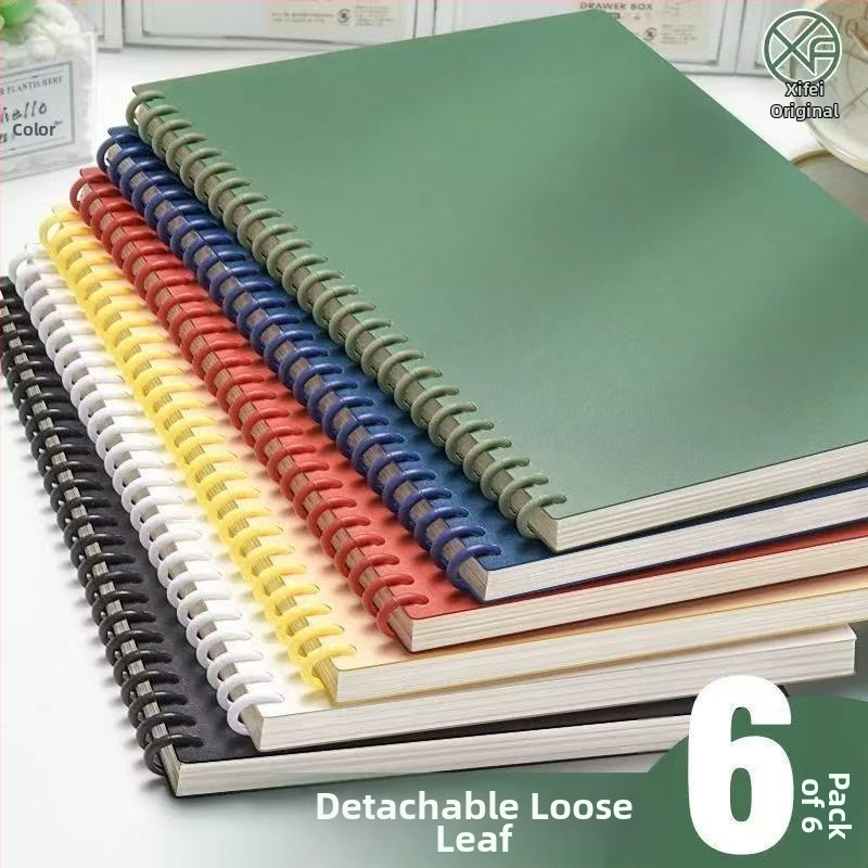 B5 poznámkový zošit s odnímateľnými stránkami, DIY, spiralne viazanie, jednoduchý a štýlový