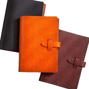 Darčekový set poznámkovníkov z mäkkej kože, A5, odnímateľné listy, retro hovädzia koža, potlač loga, obchodná personalizácia