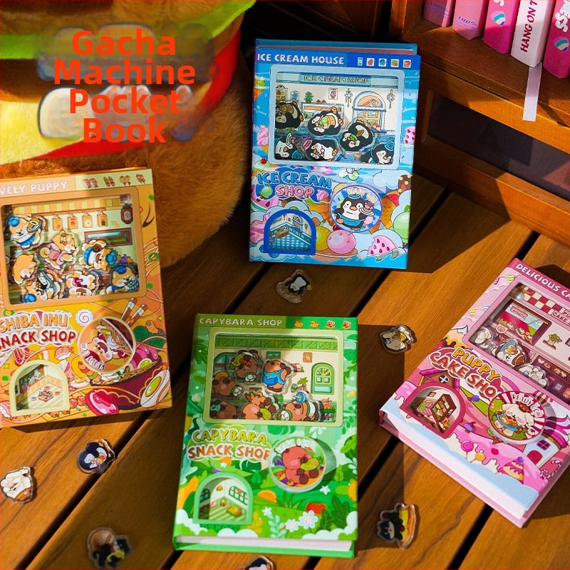 Senyou Vreckový zápisník s mašinou Gashapon, farebný kryt, denník na uvoľnenie stresu
