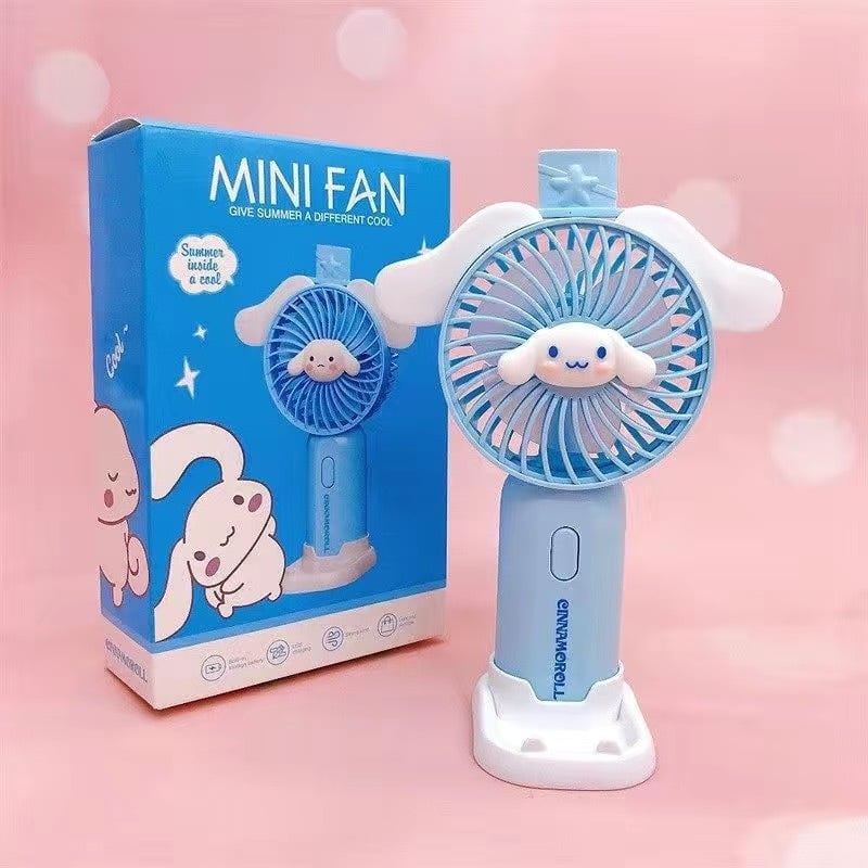 Ručný USB stolný ventilátor s karikatúrnou figúrkou – mini prenášateľný darček pre deti, model 677-95