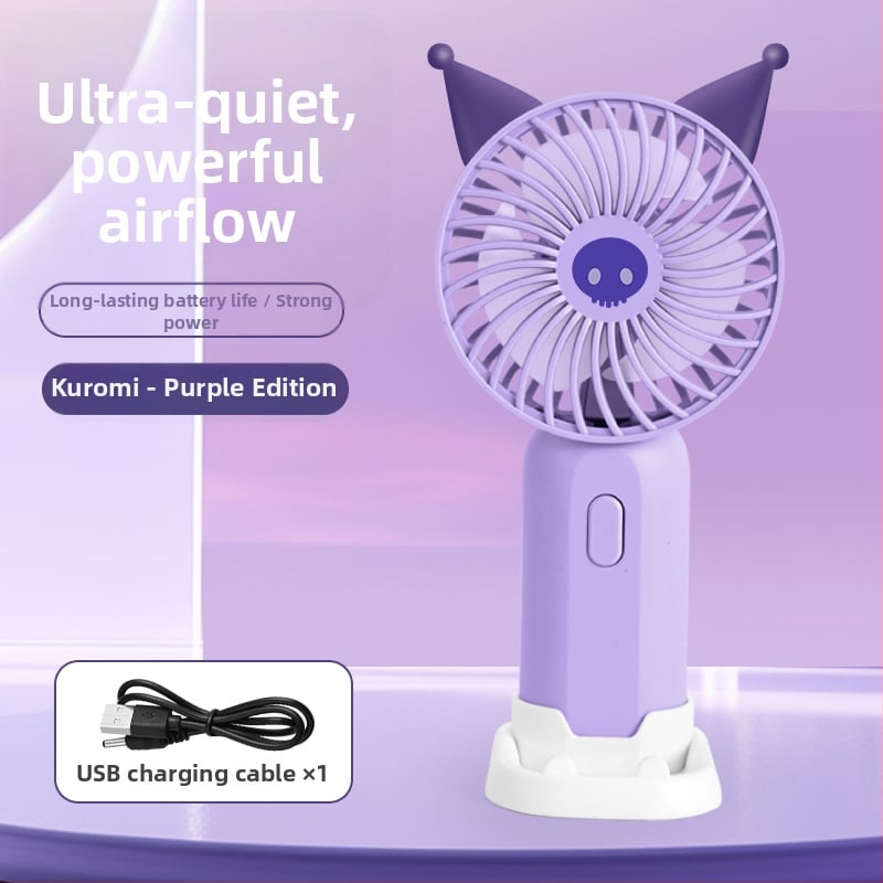 Ručný USB stolný ventilátor s karikatúrnou figúrkou – mini prenášateľný darček pre deti, model 677-95