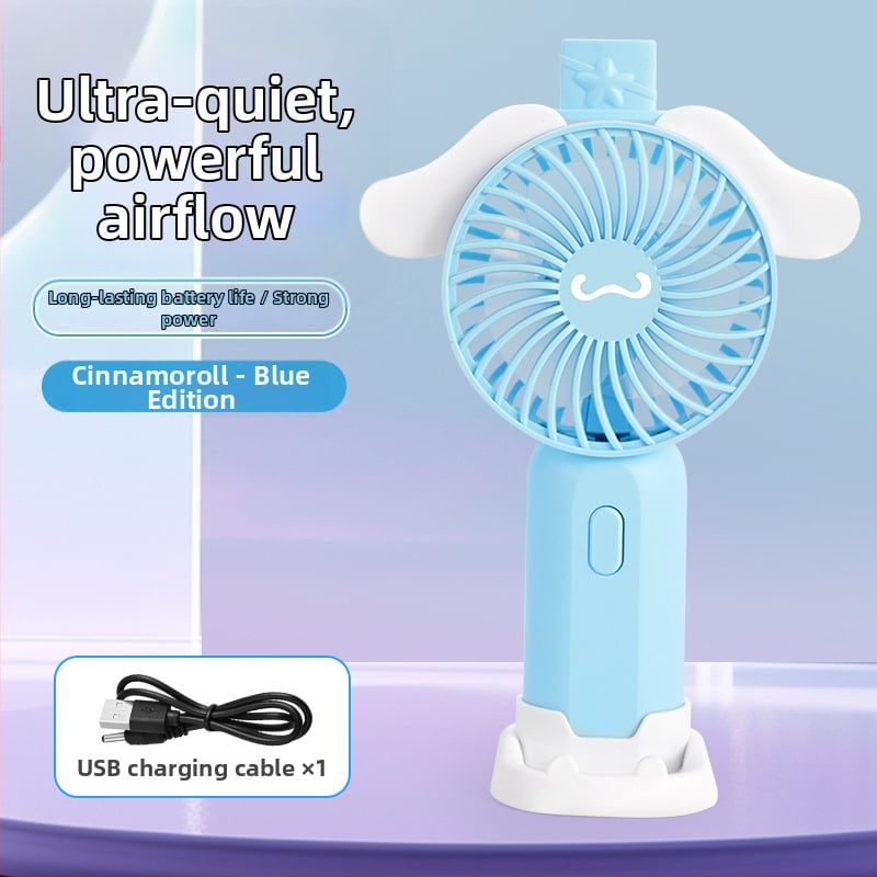 Ručný USB stolný ventilátor s karikatúrnou figúrkou – mini prenášateľný darček pre deti, model 677-95