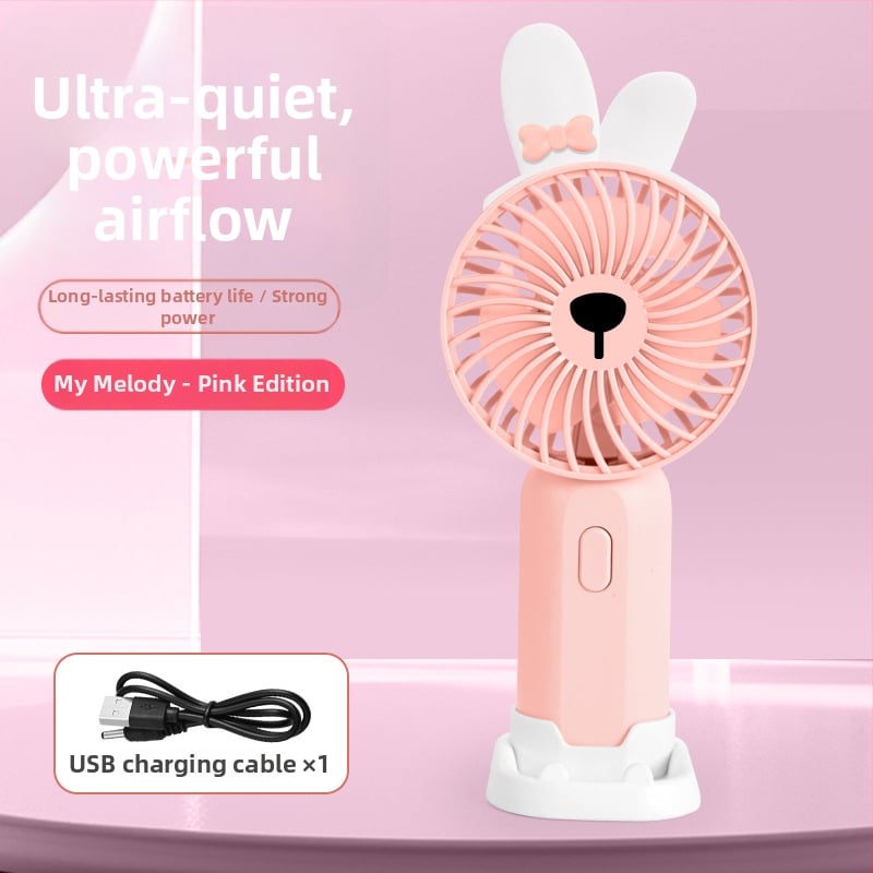Ručný USB stolný ventilátor s karikatúrnou figúrkou – mini prenášateľný darček pre deti, model 677-95
