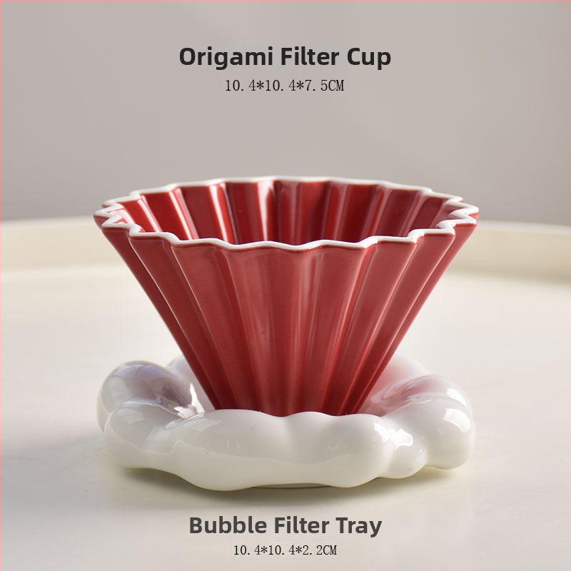 Keramický filter V60 na kávu, malé origami štýl, ručná príprava kávy
