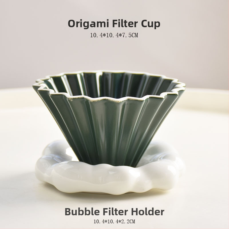 Keramický filter V60 na kávu, malé origami štýl, ručná príprava kávy
