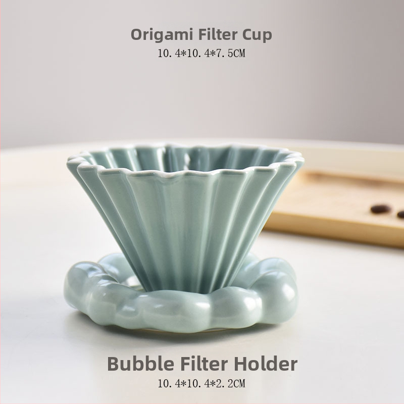 Keramický filter V60 na kávu, malé origami štýl, ručná príprava kávy