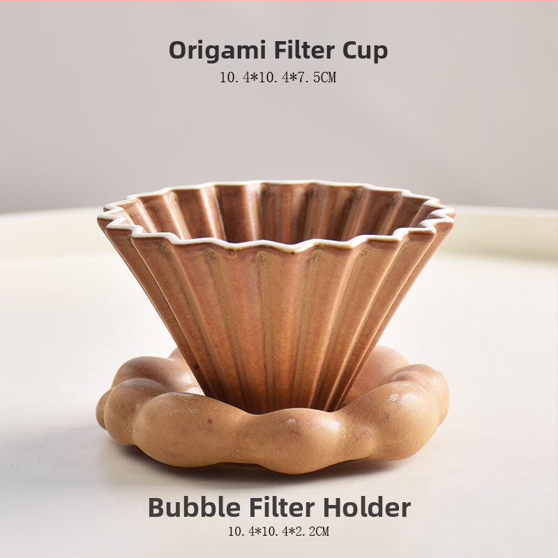 Keramický filter V60 na kávu, malé origami štýl, ručná príprava kávy