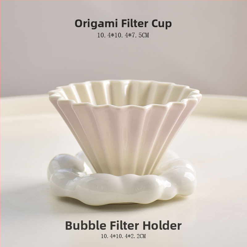 Keramický filter V60 na kávu, malé origami štýl, ručná príprava kávy
