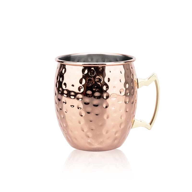 Pohár Moscow Mule s meďou potiahnutým povrchom, nerezová oceľ, koktailový pohár 400–500 ml