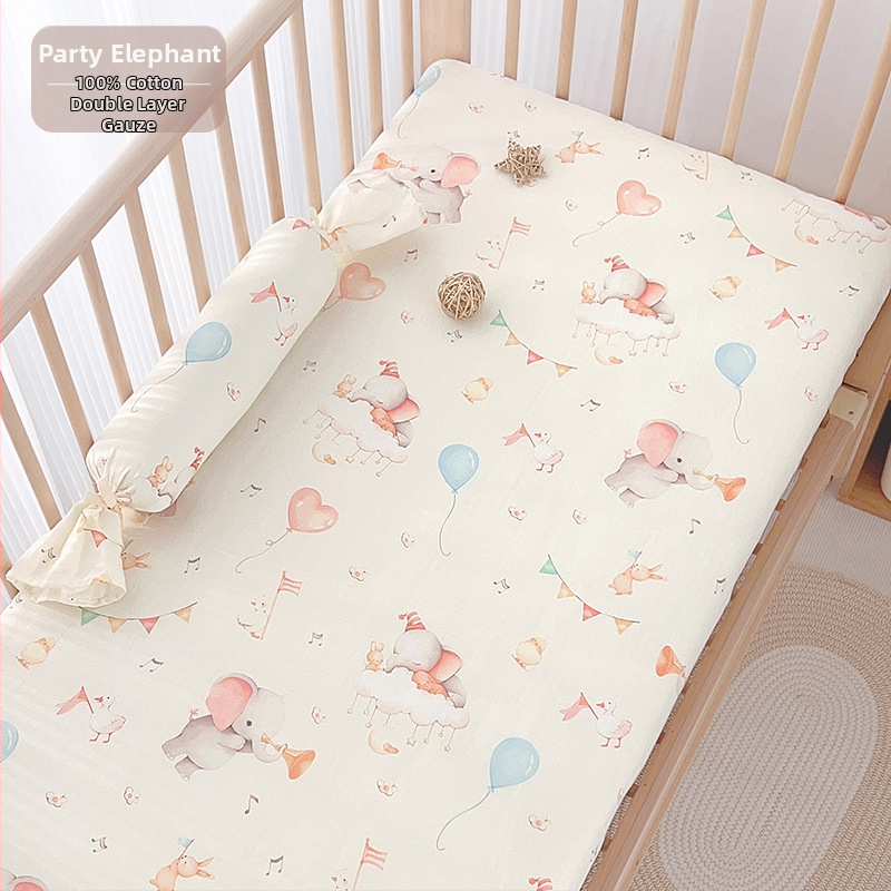 Postieľková plachta z 100% bavlnenej gázy, patchwork dizajn, leto, ochranný poťah matraca