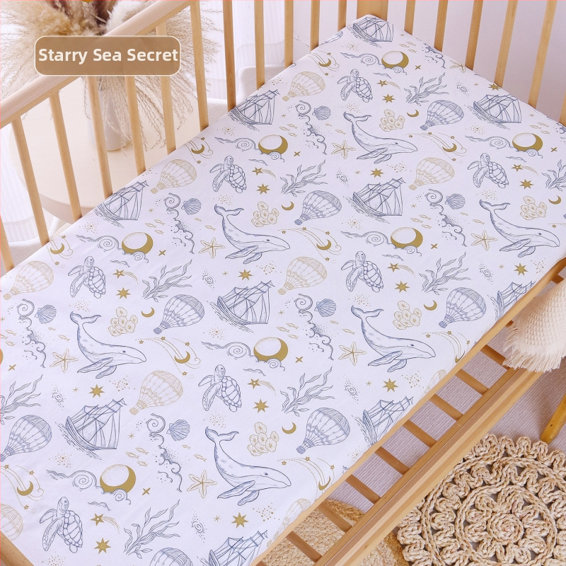 Postieľková plachta z 100% bavlnenej gázy, patchwork dizajn, leto, ochranný poťah matraca